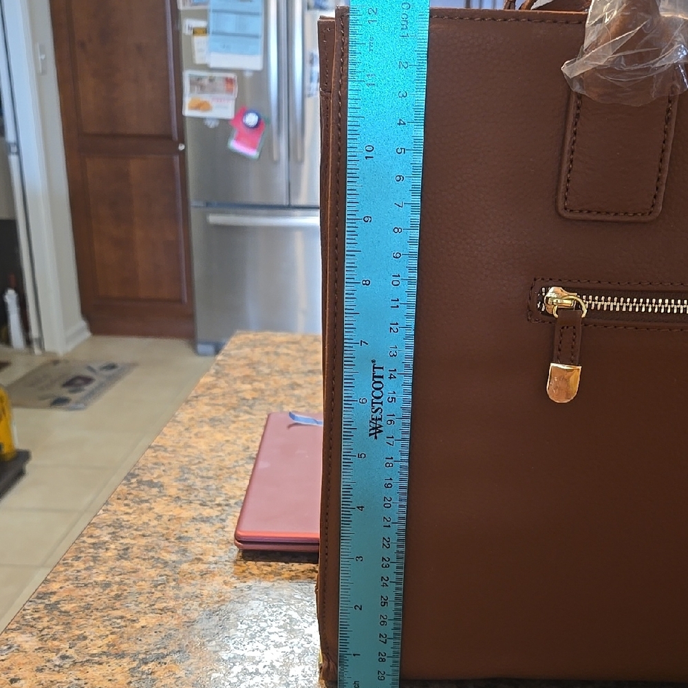 Joy & Iman Brown Leather Tote Bag - Picture 15 of 16